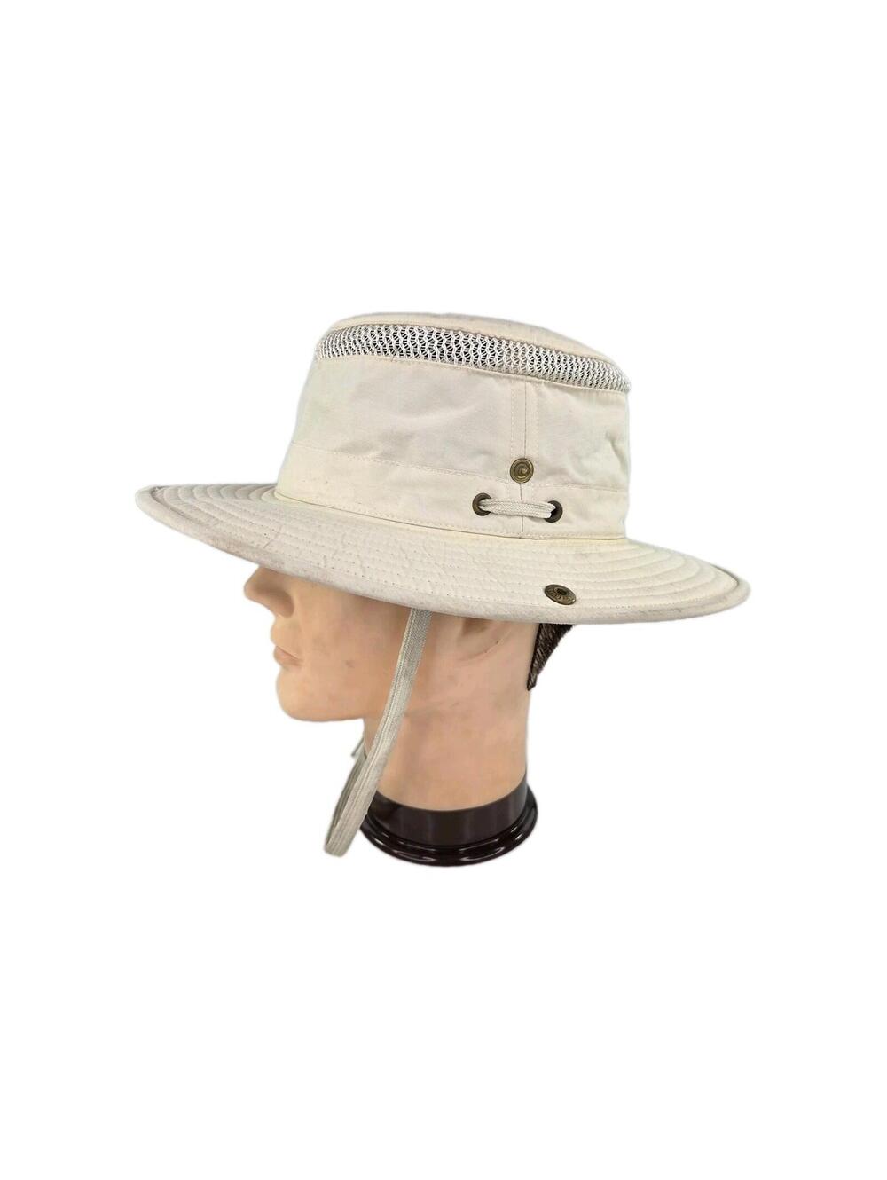 Tilley LTM3 Airflo Broad Brim Hat Size 7 5/8 Natural Beige Safari Hunting Hats